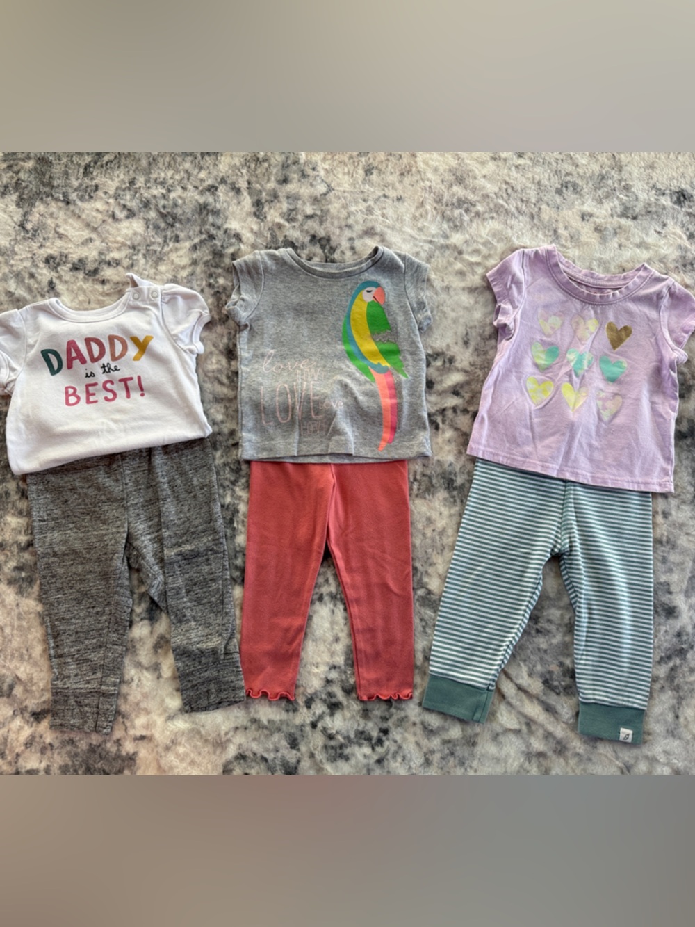 Daddy Is The Best White Tee with Coral Pink Ruffle Leggings